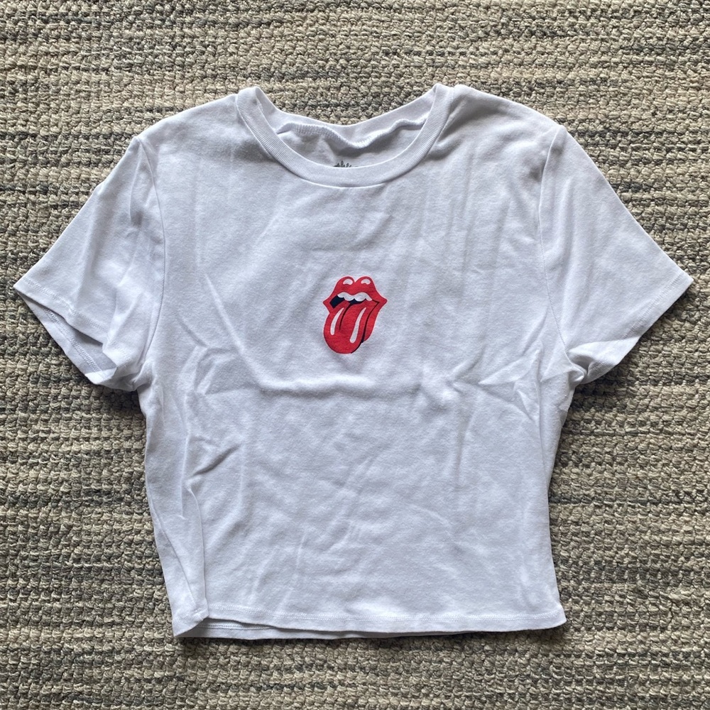 Rolling Stones Cotton Crop Top